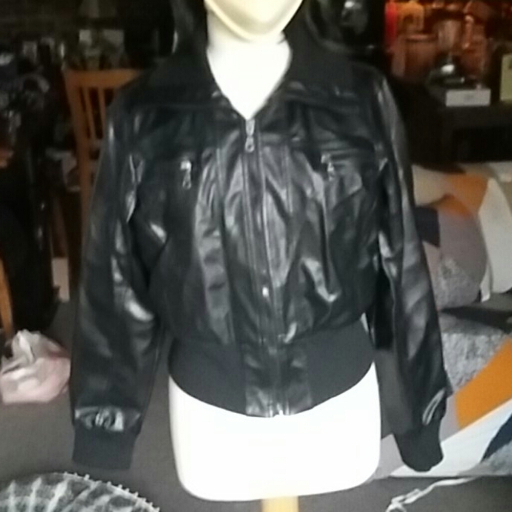Black leather jacket